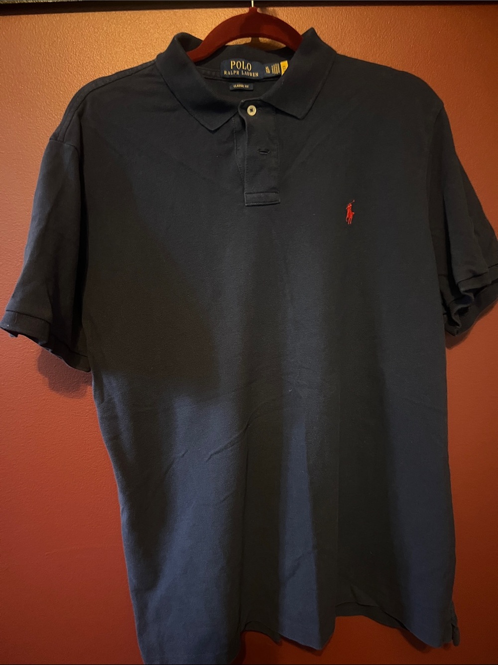 Polo by Ralph Lauren Navy Polo with Red Pony Embroidery